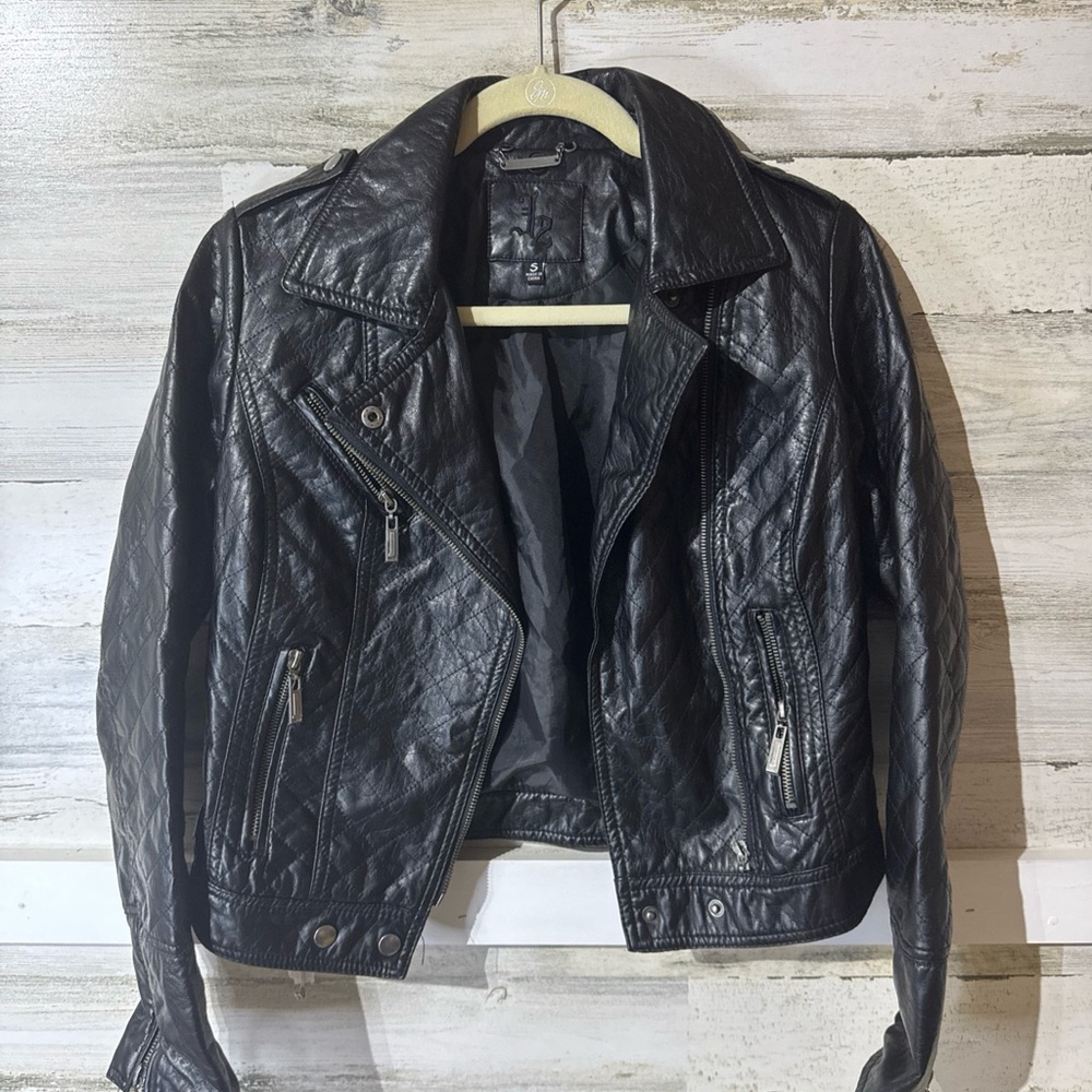Black Quilted Leather Jacket